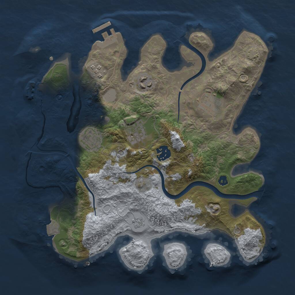 Rust Map: Procedural Map, Size: 3000, Seed: 30947, 12 Monuments