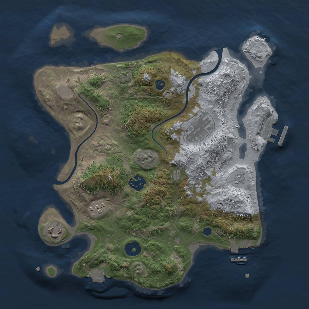 Rust Map: Procedural Map, Size: 3000, Seed: 6250, 9 Monuments