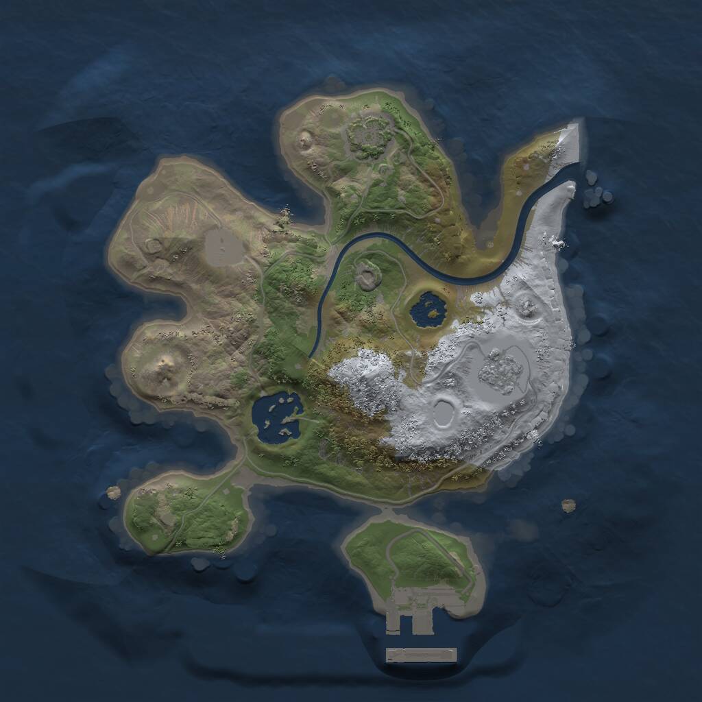 Rust Map: Procedural Map, Size: 2000, Seed: 99125674, 5 Monuments