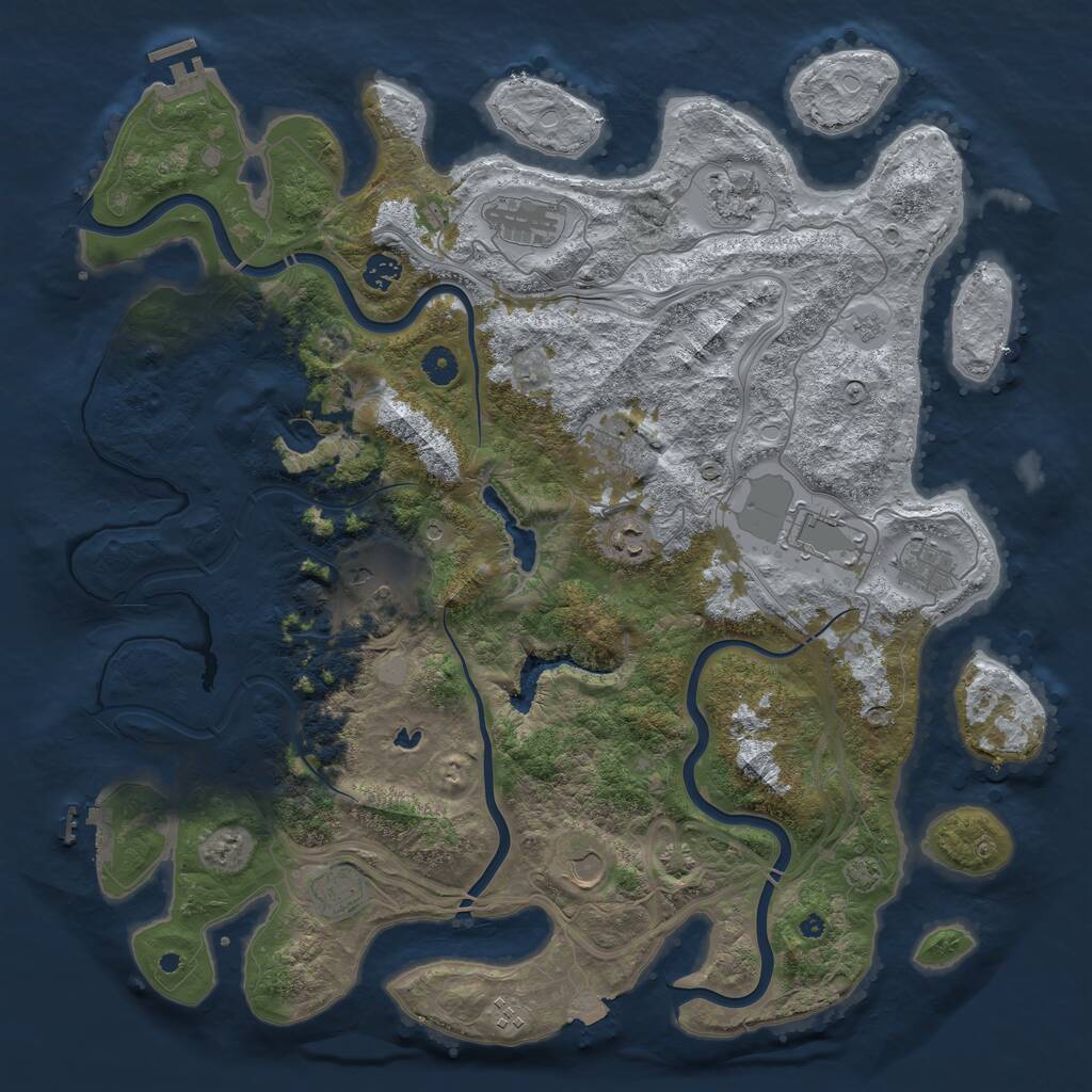 Rust Map: Procedural Map, Size: 4500, Seed: 3250, 17 Monuments