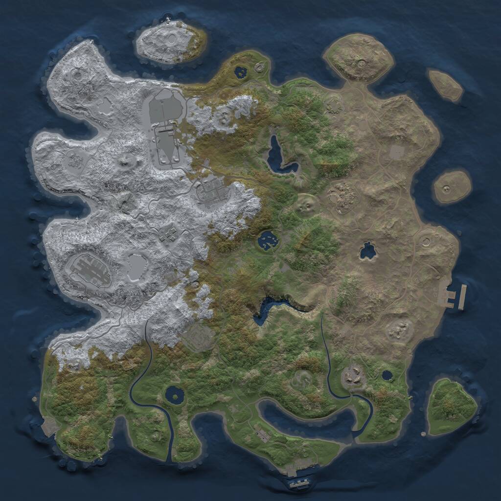 Rust Map: Procedural Map, Size: 4000, Seed: 18402, 14 Monuments