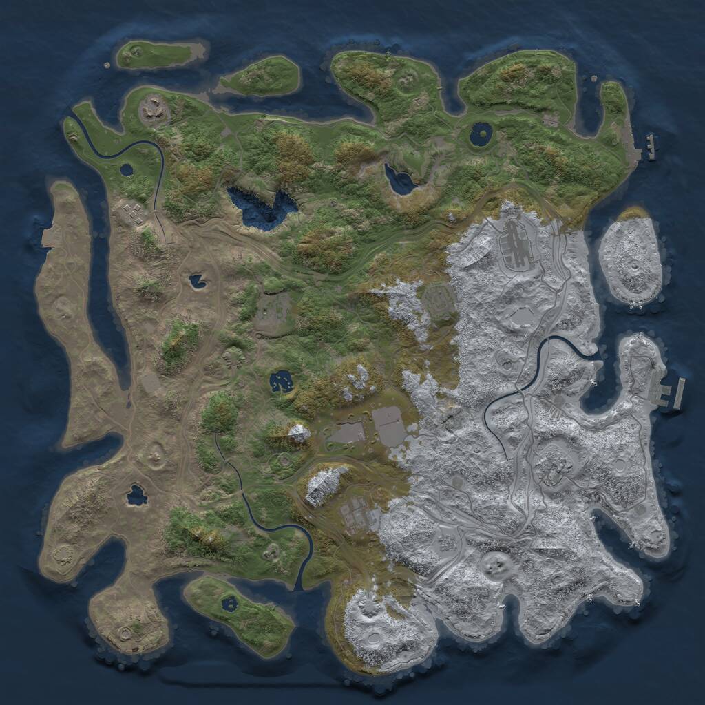 Rust Map: Procedural Map, Size: 4500, Seed: 67893417, 15 Monuments