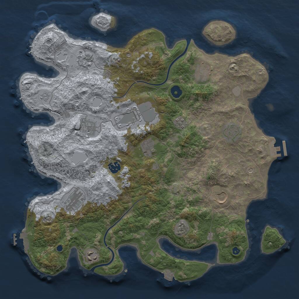 Rust Map: Procedural Map, Size: 3900, Seed: 18402, 17 Monuments