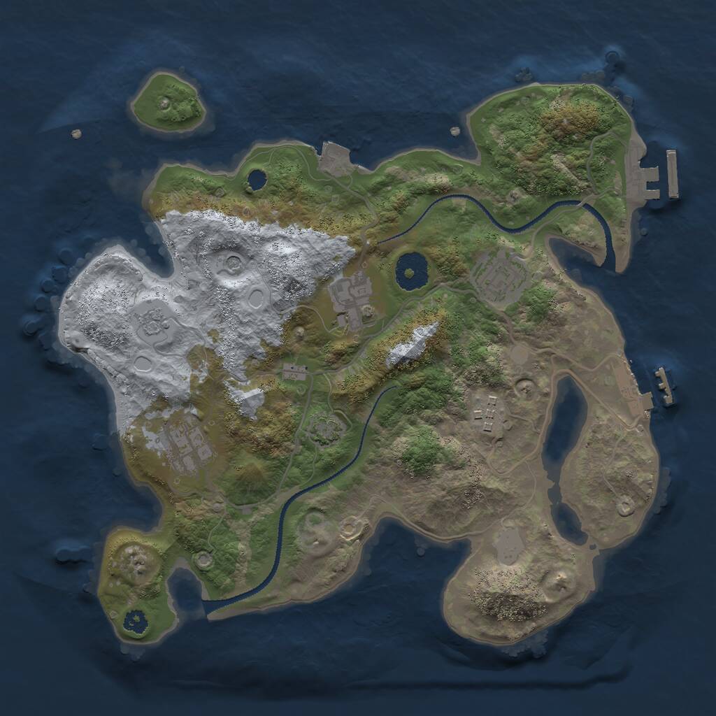 Rust Map: Procedural Map, Size: 3000, Seed: 774344830, 10 Monuments