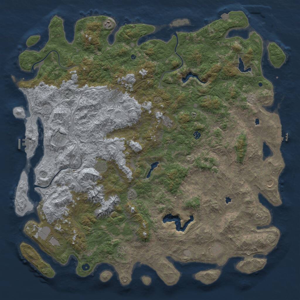 Rust Map: Procedural Map, Size: 6000, Seed: 1603458597, 17 Monuments