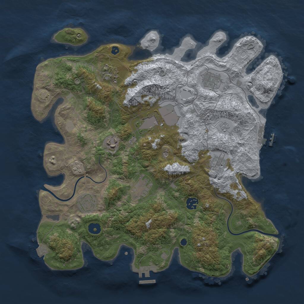 Rust Map: Procedural Map, Size: 3750, Seed: 1815272976, 15 Monuments