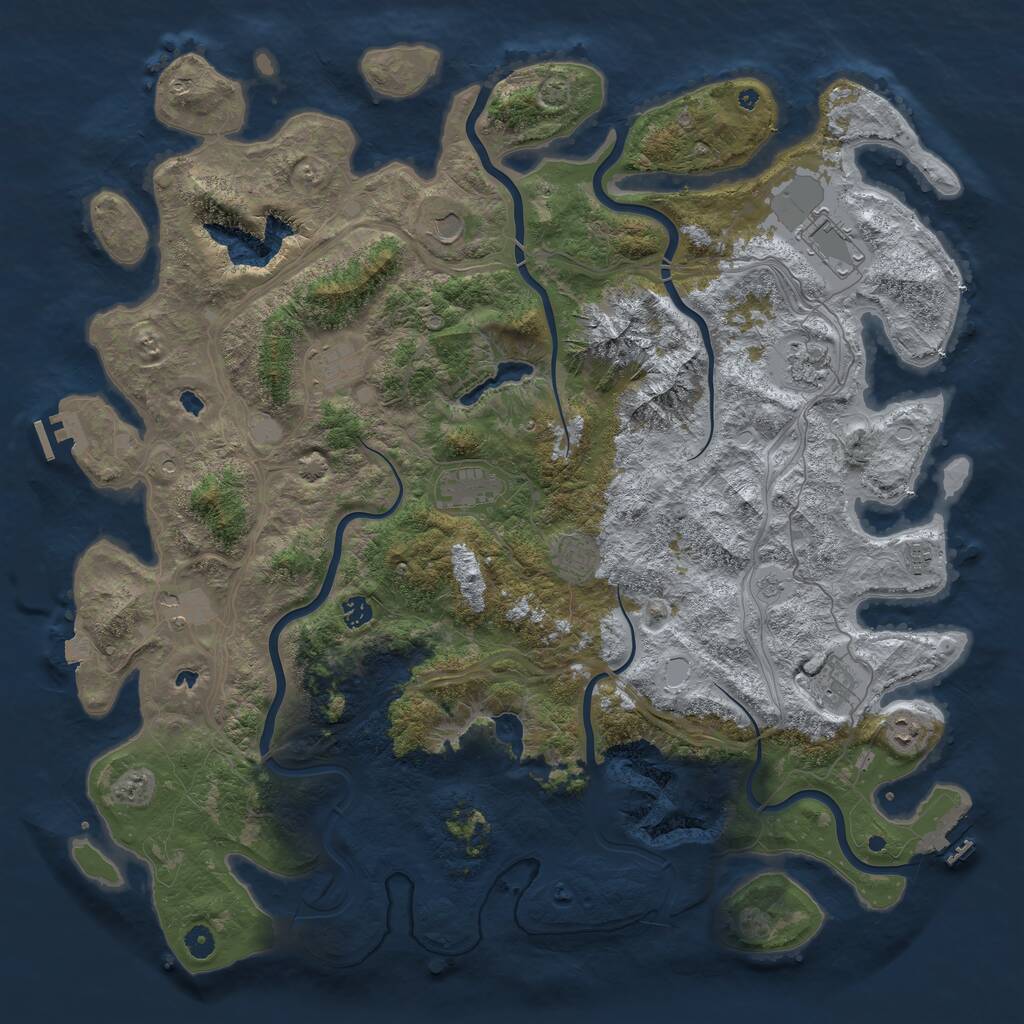 Rust Map: Procedural Map, Size: 5000, Seed: 37906765, 17 Monuments