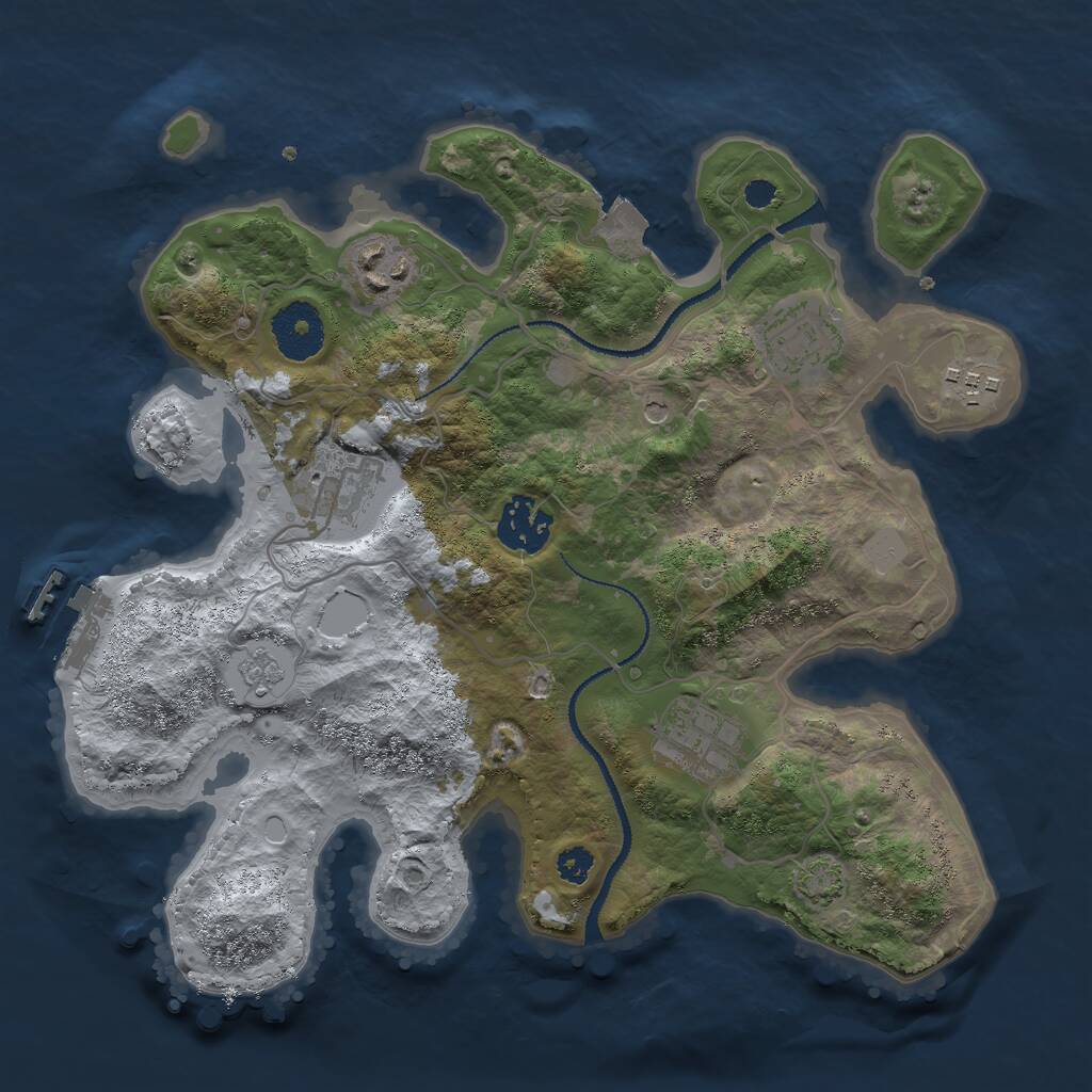 Rust Map: Procedural Map, Size: 3000, Seed: 52200, 11 Monuments