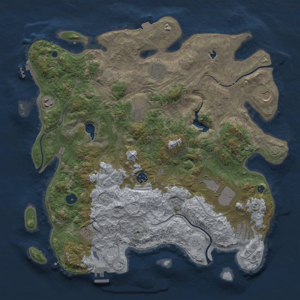 Rust Map: Procedural Map, Size: 4250, Seed: 14736, 15 Monuments