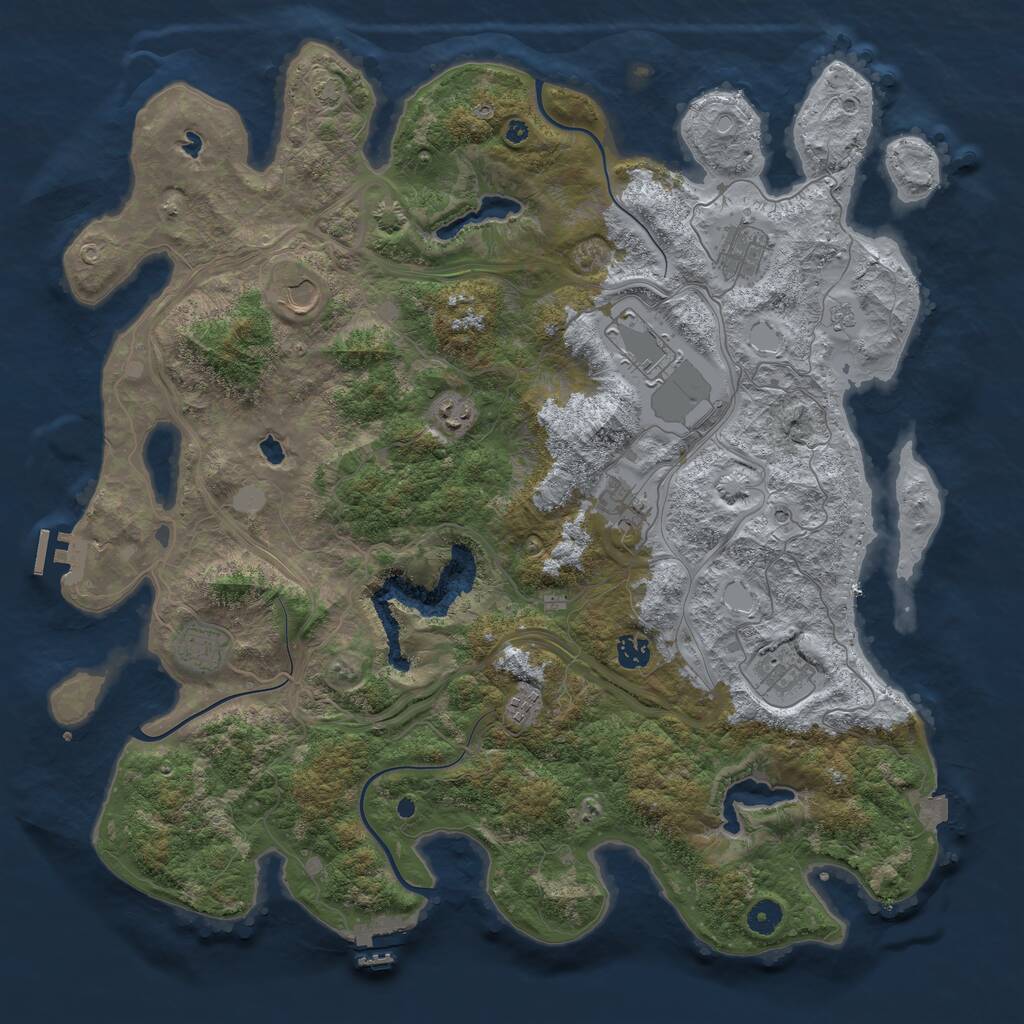 Rust Map: Procedural Map, Size: 4500, Seed: 1687392562, 15 Monuments