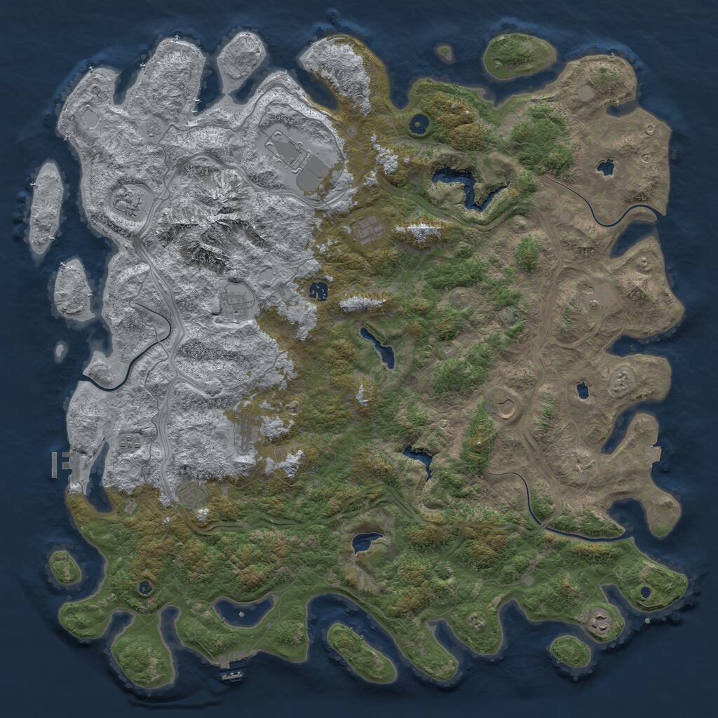 Rust Map: Procedural Map, Size: 5500, Seed: 1781145658, 17 Monuments
