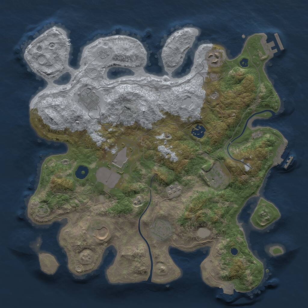 Rust Map: Procedural Map, Size: 3500, Seed: 1852, 14 Monuments