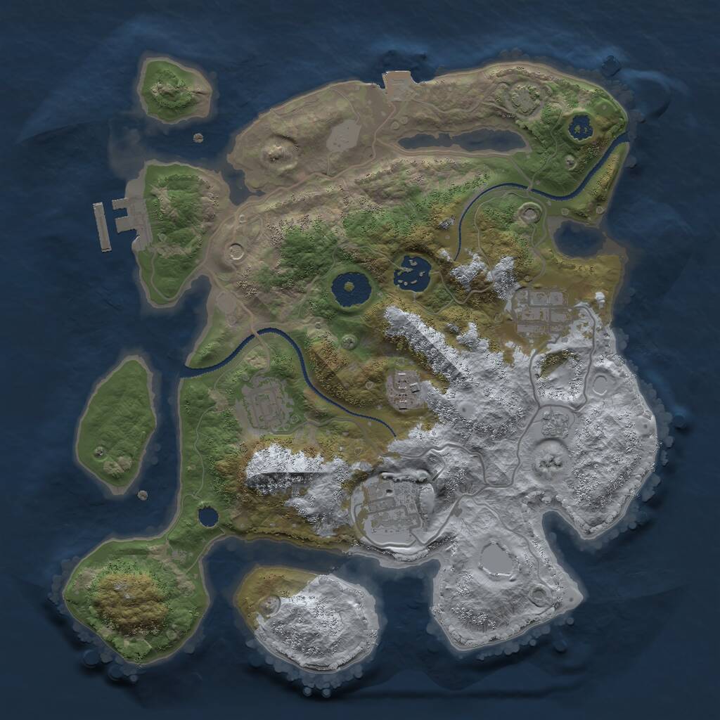 Rust Map: Procedural Map, Size: 2950, Seed: 345743, 10 Monuments