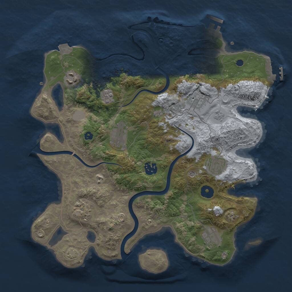 Rust Map: Procedural Map, Size: 3400, Seed: 49994, 14 Monuments