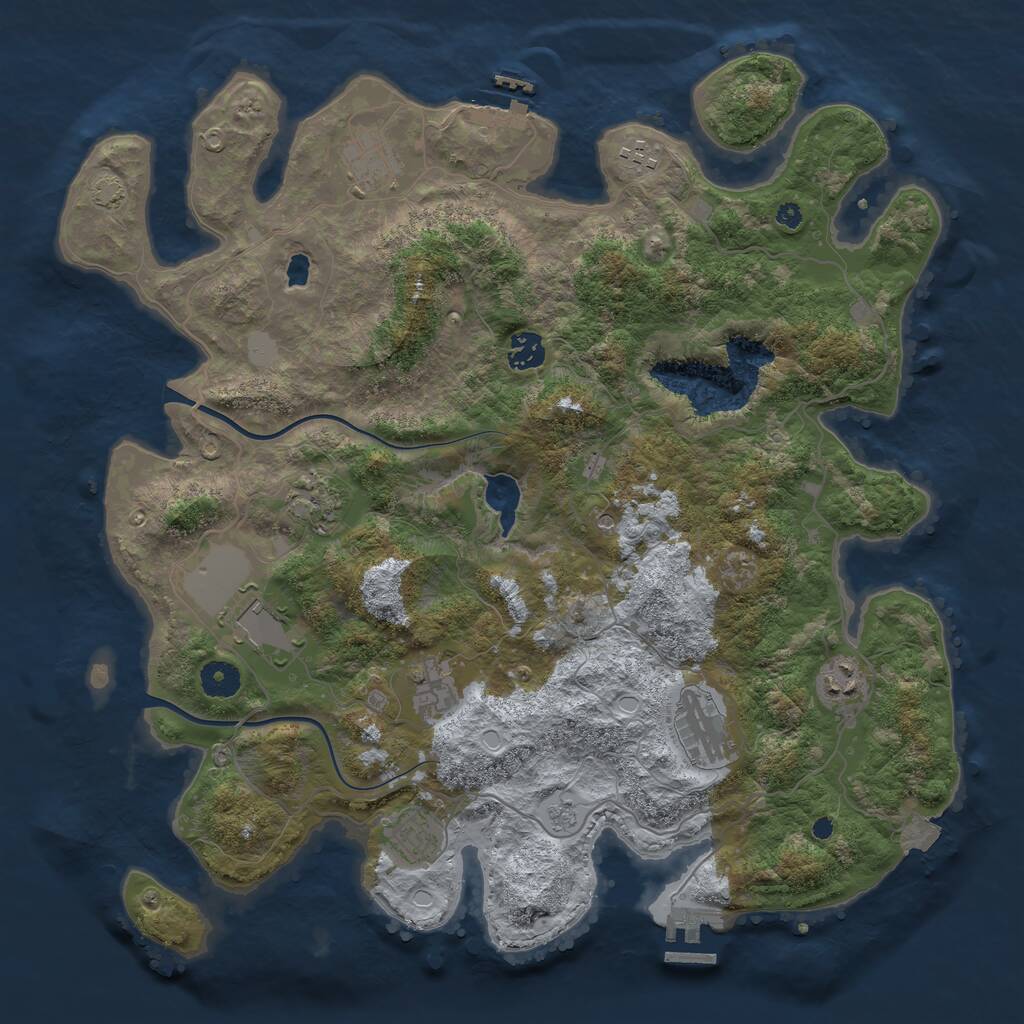 Rust Map: Procedural Map, Size: 4000, Seed: 1072585774, 15 Monuments
