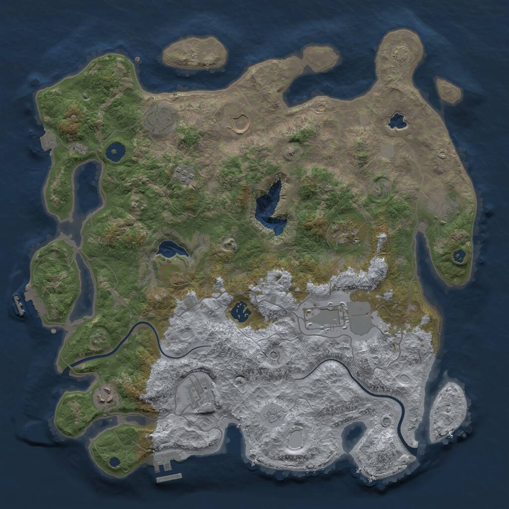 Rust Map: Procedural Map, Size: 4000, Seed: 17028774, 15 Monuments