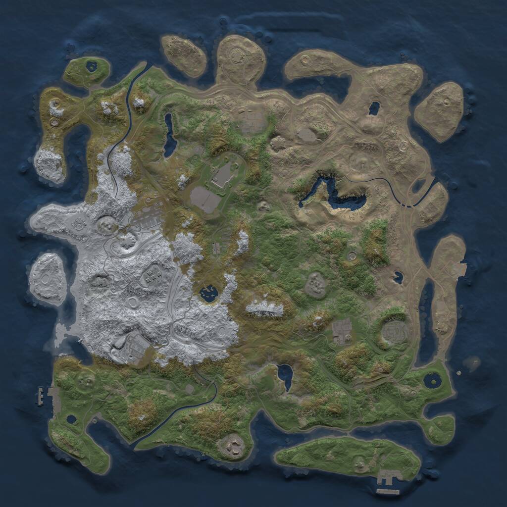 Rust Map: Procedural Map, Size: 4500, Seed: 910163, 15 Monuments