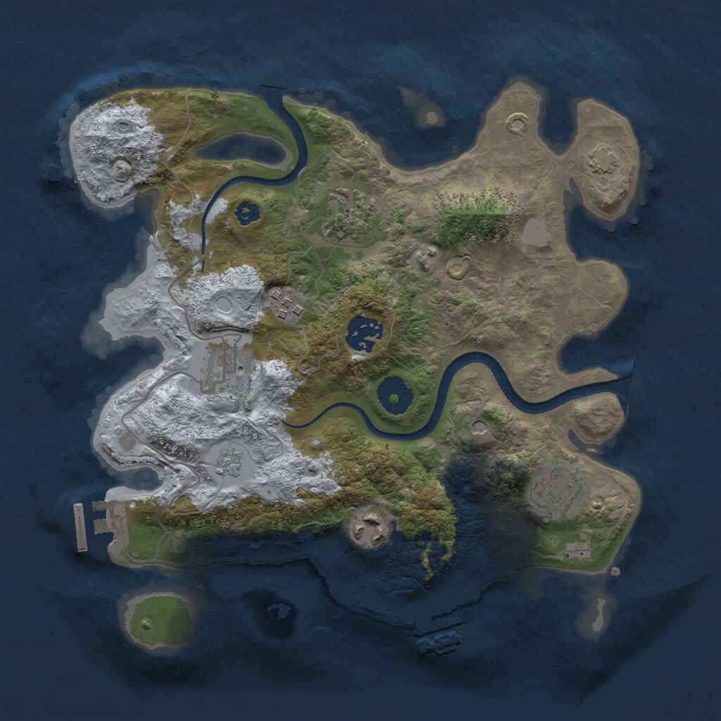 Rust Map: Procedural Map, Size: 3000, Seed: 1671016140, 12 Monuments