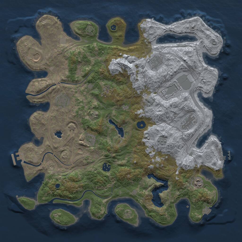 Rust Map: Procedural Map, Size: 4250, Seed: 1406521346, 16 Monuments