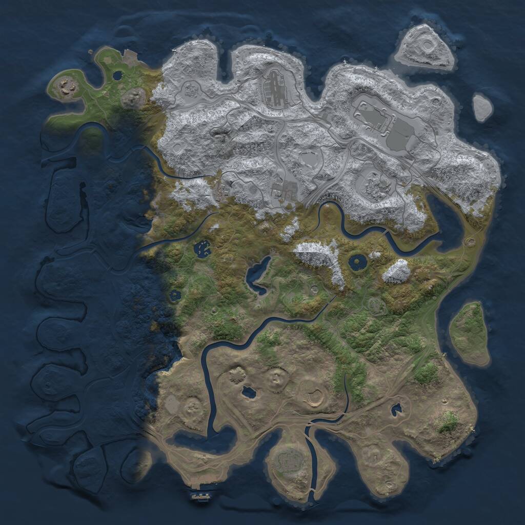 Rust Map: Procedural Map, Size: 4500, Seed: 634196, 14 Monuments