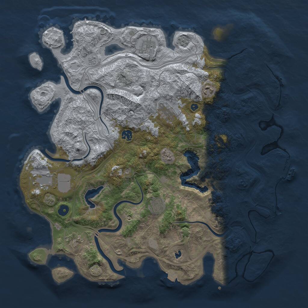 Rust Map: Procedural Map, Size: 4250, Seed: 494083351, 14 Monuments