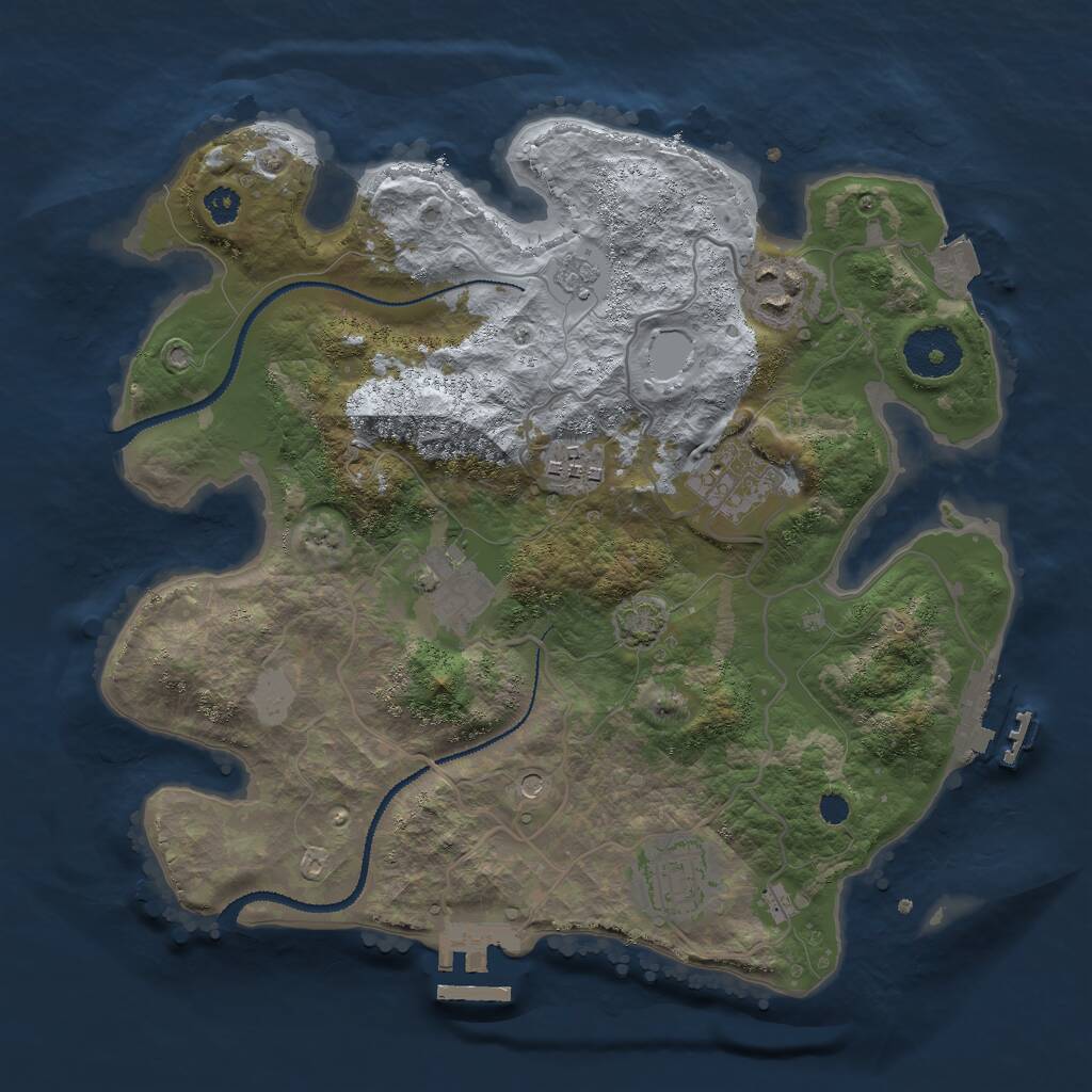 Rust Map: Procedural Map, Size: 3000, Seed: 16789831, 11 Monuments