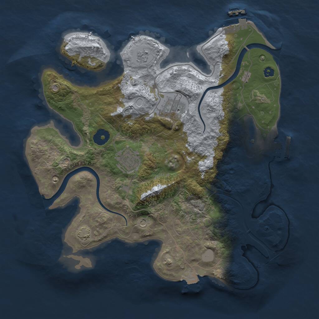 Rust Map: Procedural Map, Size: 3000, Seed: 726023726, 8 Monuments