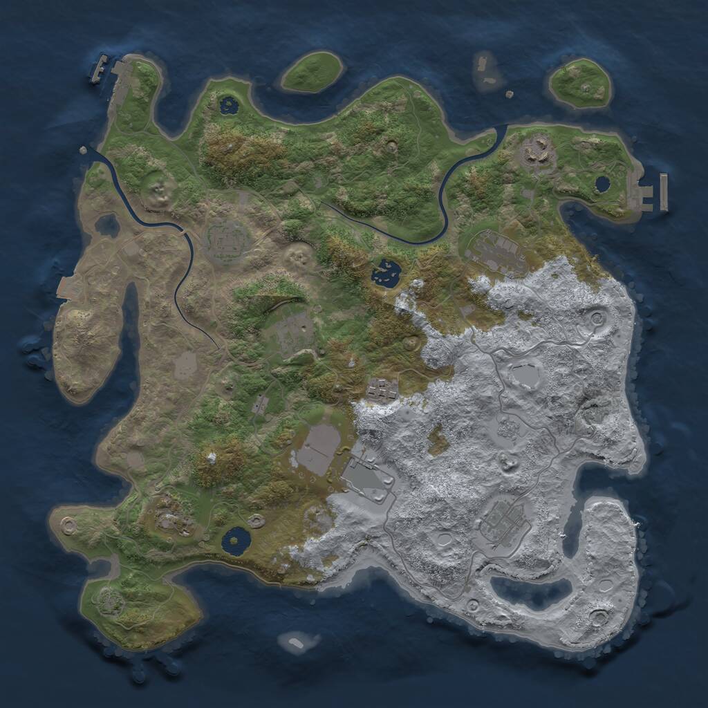 Rust Map: Procedural Map, Size: 3750, Seed: 298918308, 15 Monuments