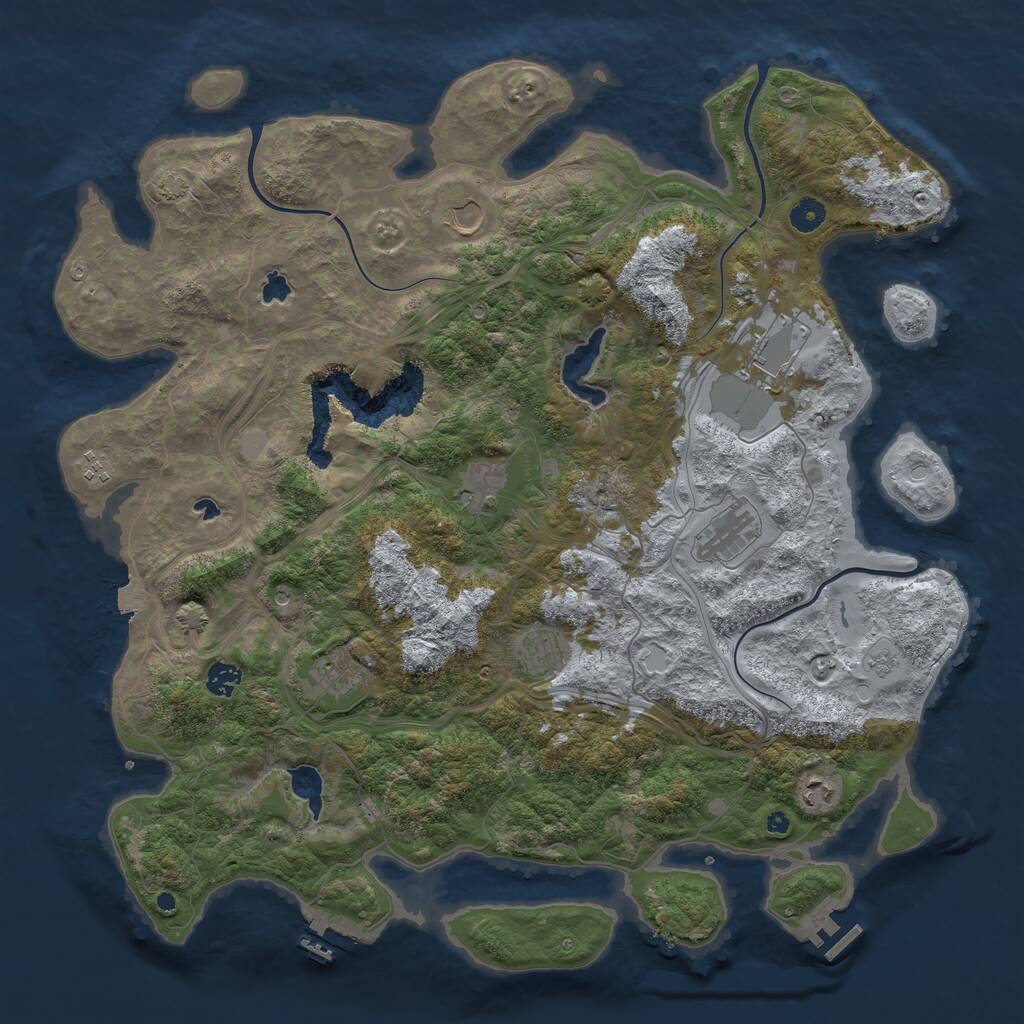Rust Map: Procedural Map, Size: 4500, Seed: 52249, 15 Monuments