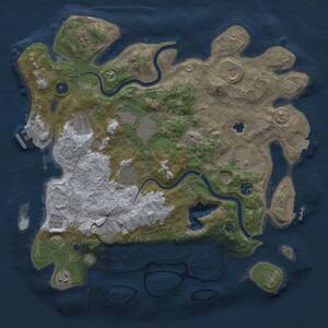 Thumbnail Rust Map: Procedural Map, Size: 4000, Seed: 48107105, 16 Monuments