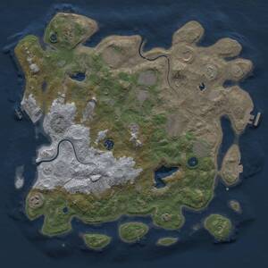 Thumbnail Rust Map: Procedural Map, Size: 4000, Seed: 48107105, 16 Monuments