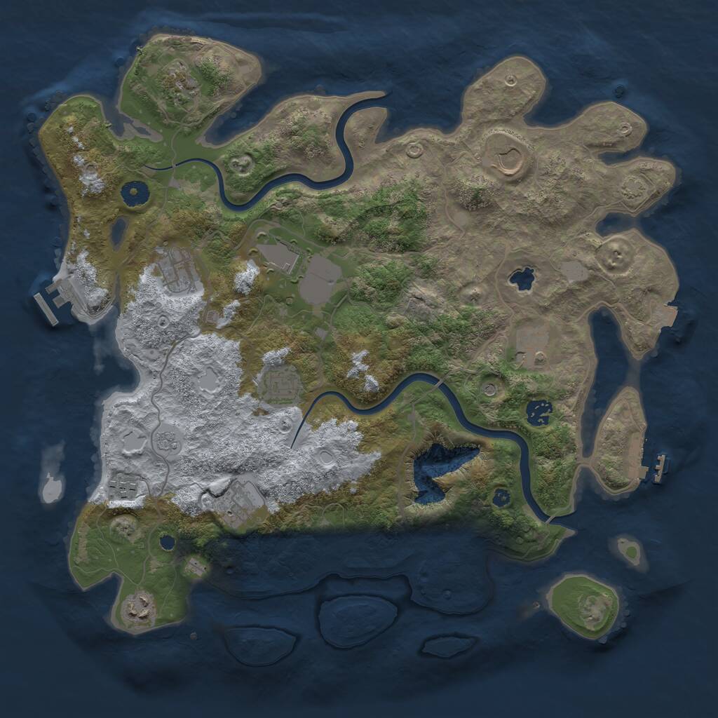 Rust Map: Procedural Map, Size: 4000, Seed: 48107105, 16 Monuments