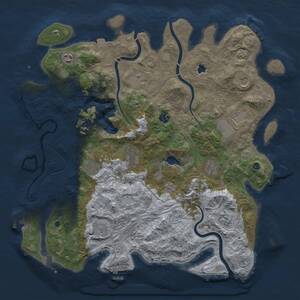 Thumbnail Rust Map: Procedural Map, Size: 4400, Seed: 166246, 17 Monuments