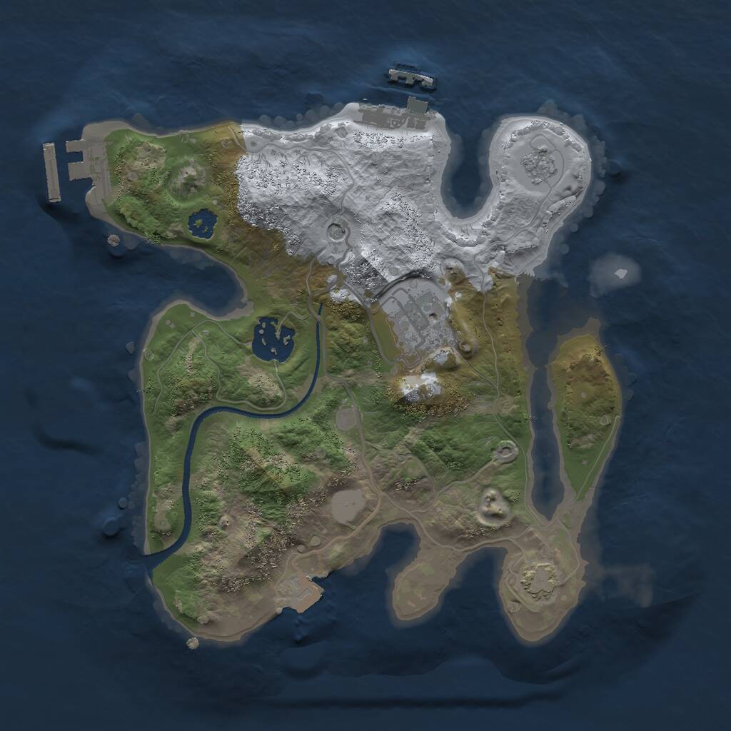 Rust Map: Procedural Map, Size: 2500, Seed: 6143258, 8 Monuments