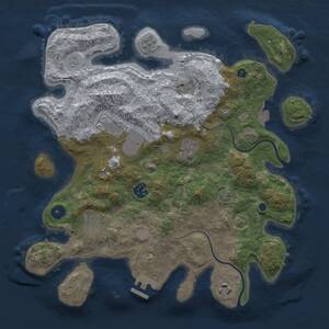 Thumbnail Rust Map: Procedural Map, Size: 3500, Seed: 1323908600, 11 Monuments