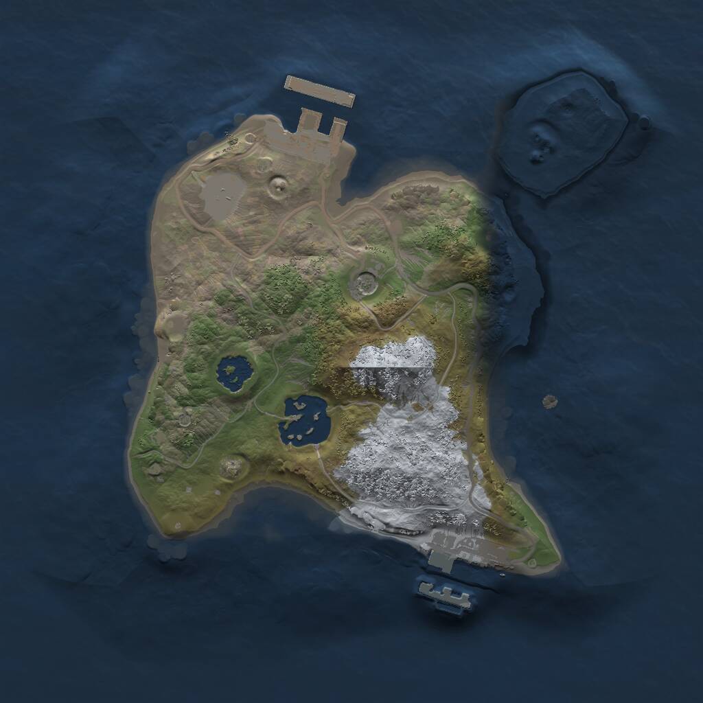 Rust Map: Procedural Map, Size: 2000, Seed: 822167367, 5 Monuments