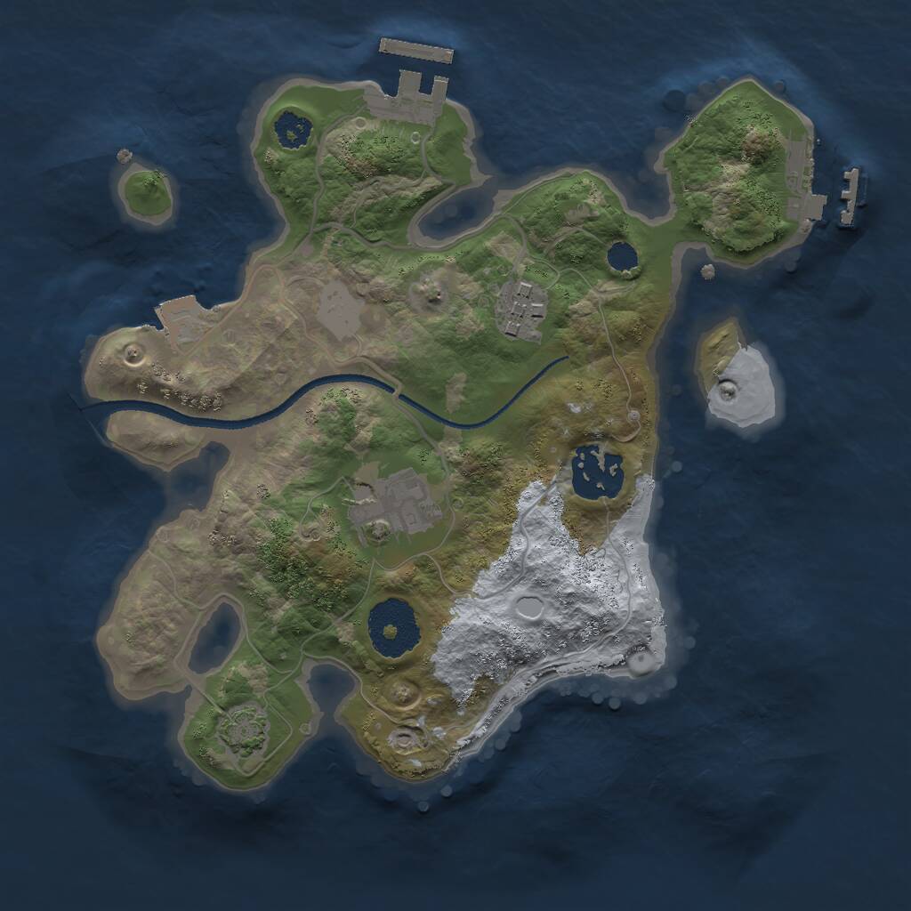 Rust Map: Procedural Map, Size: 2500, Seed: 150083, 7 Monuments