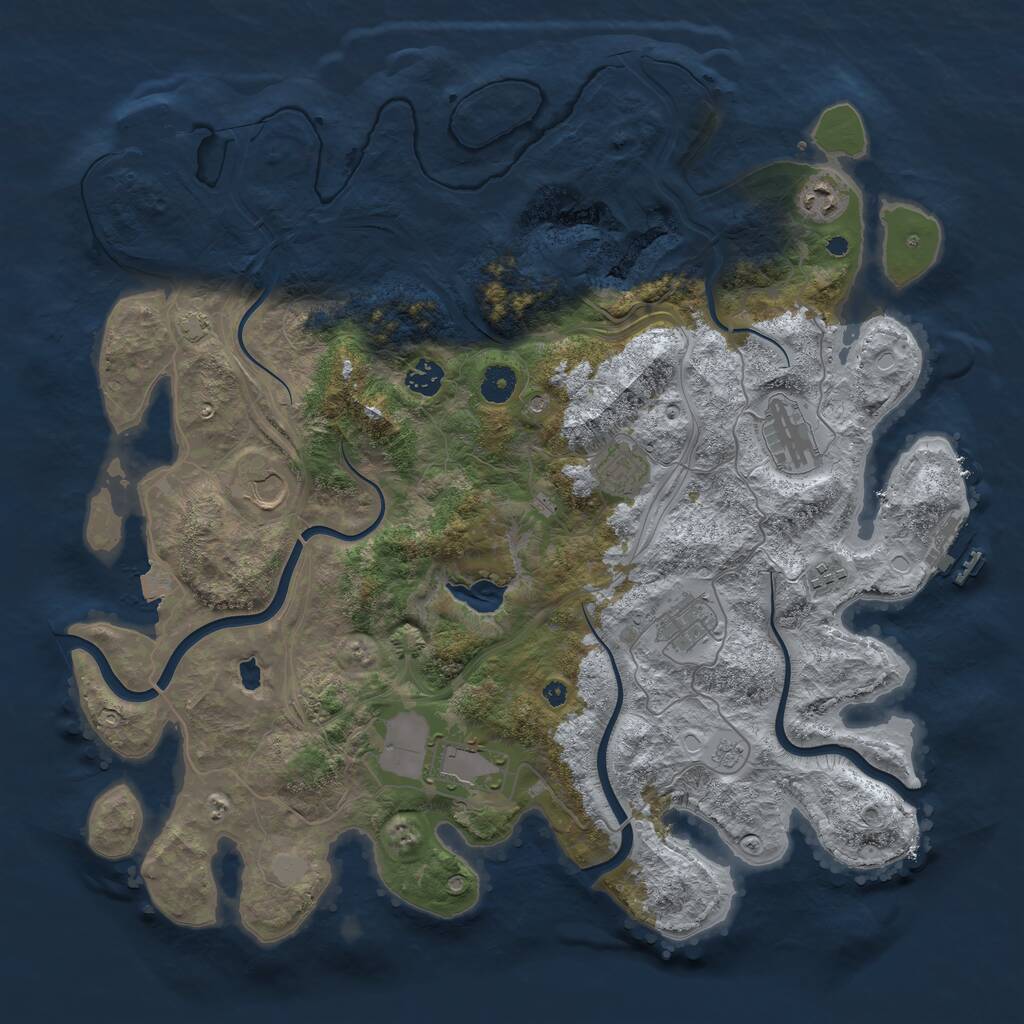 Rust Map: Procedural Map, Size: 4250, Seed: 637978686, 14 Monuments