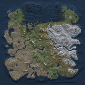 Thumbnail Rust Map: Procedural Map, Size: 4750, Seed: 1445896837, 16 Monuments