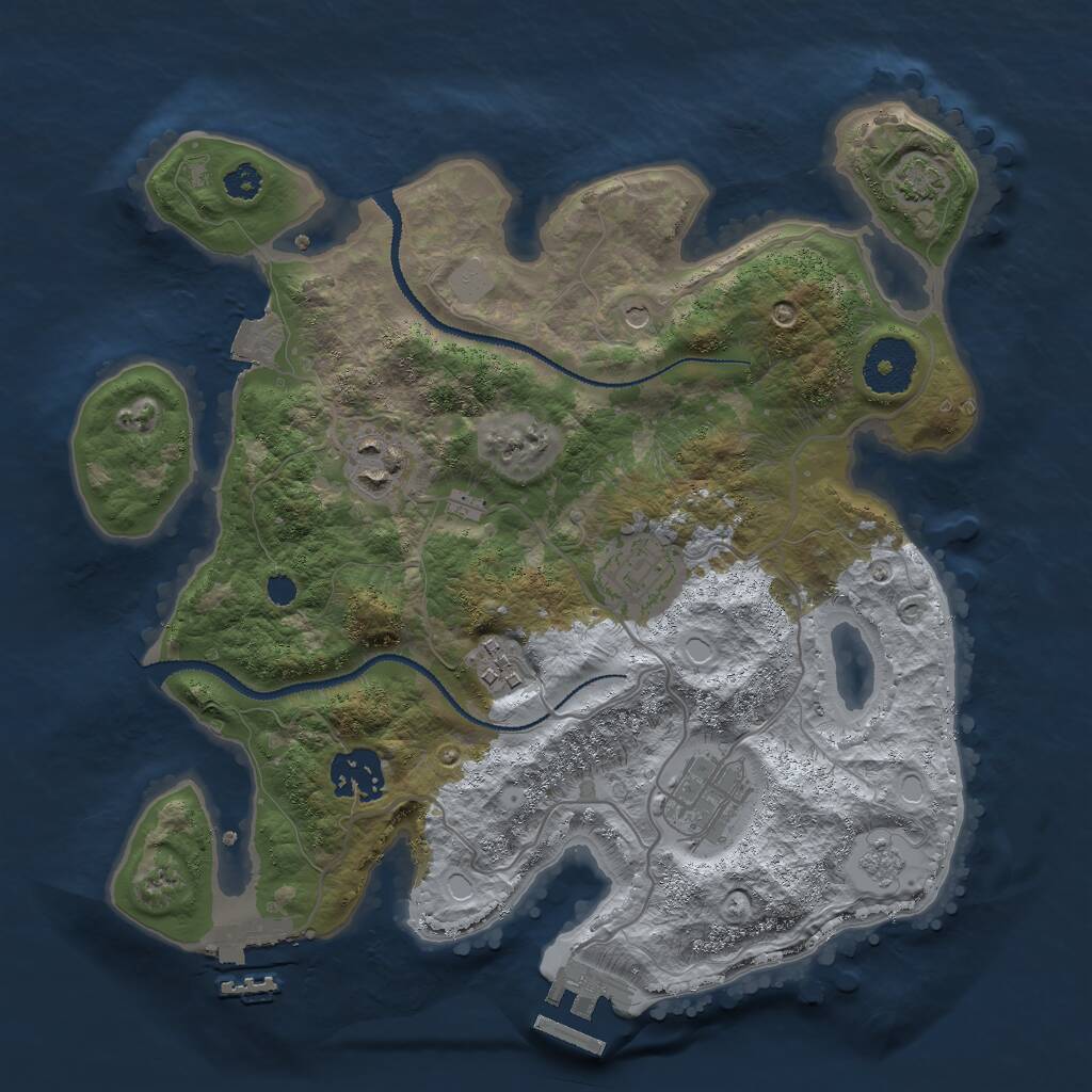 Rust Map: Procedural Map, Size: 3000, Seed: 25978, 11 Monuments