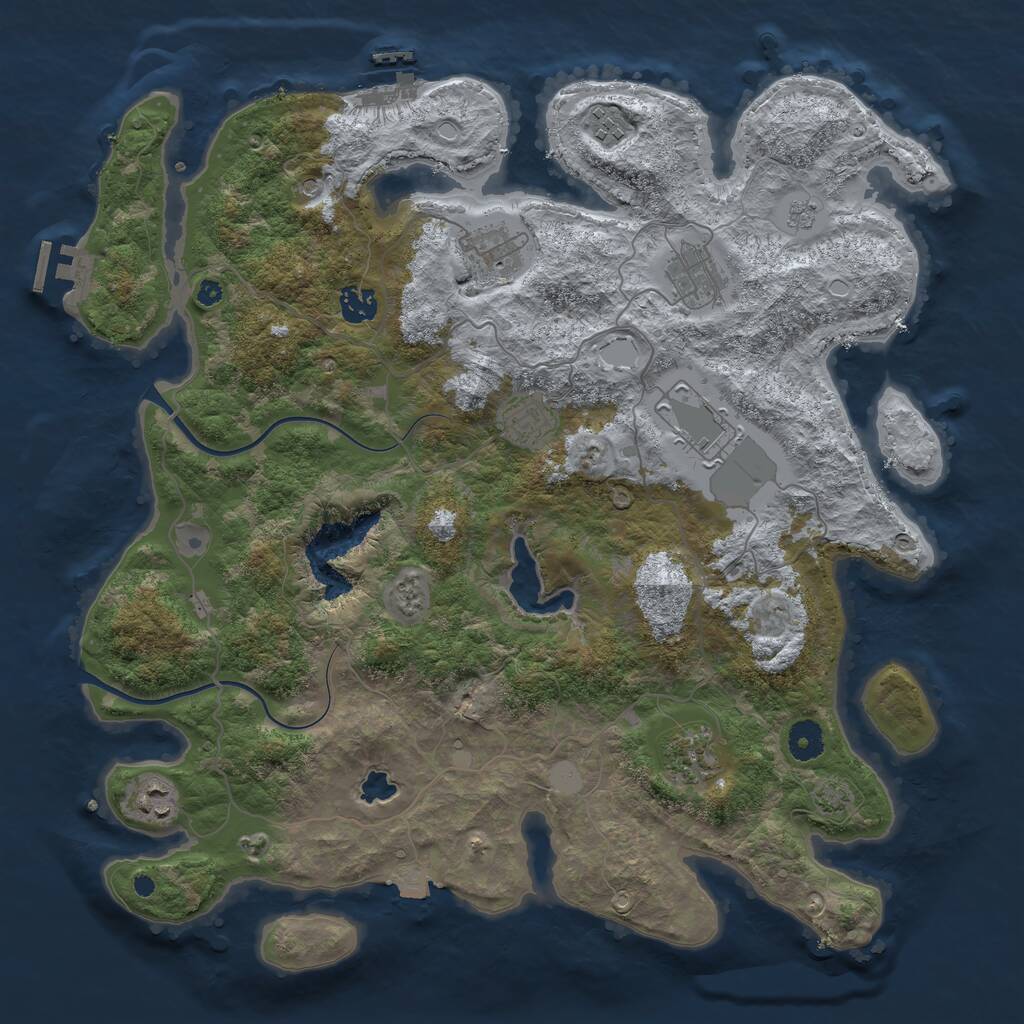 Rust Map: Procedural Map, Size: 4000, Seed: 420887276, 14 Monuments