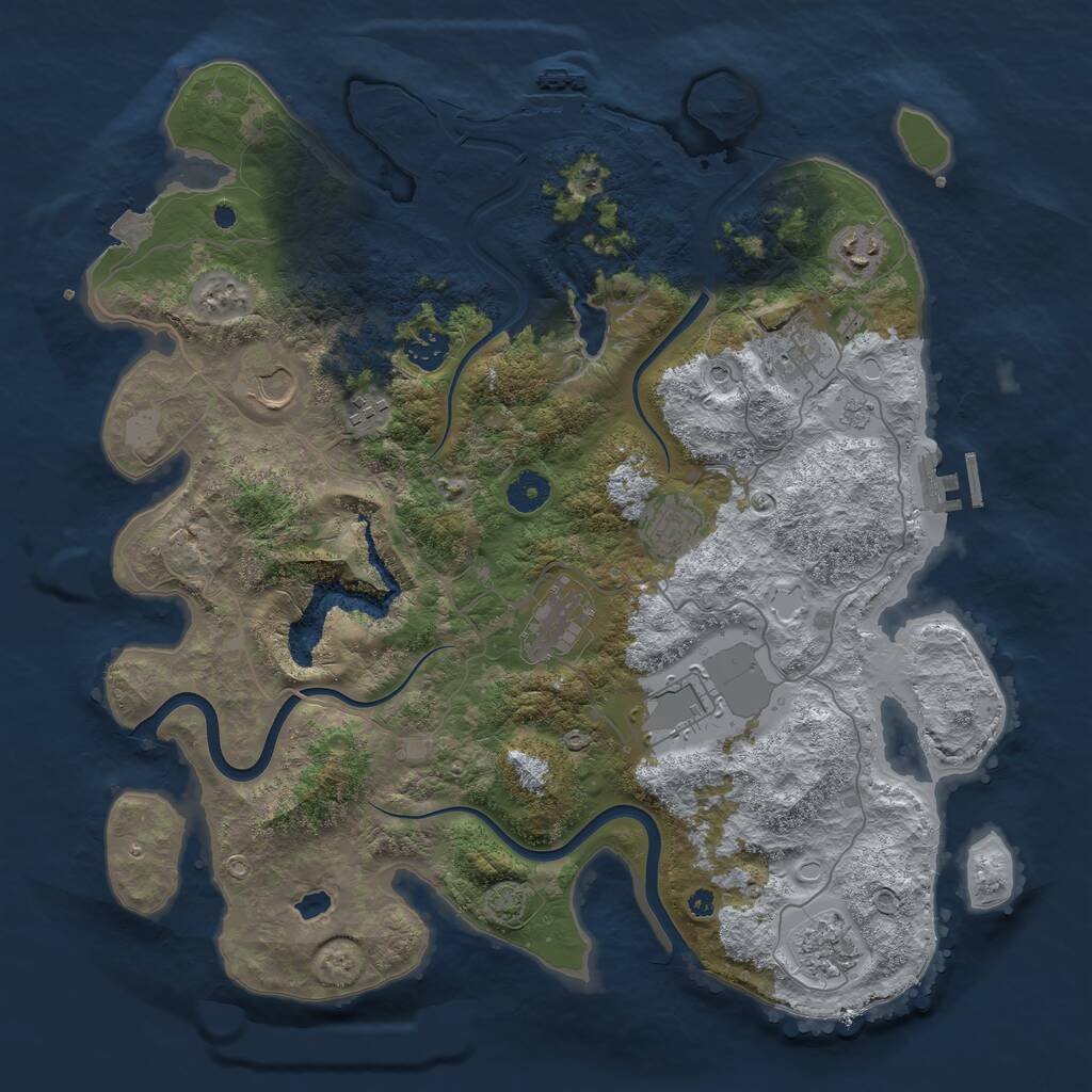 Rust Map: Procedural Map, Size: 4000, Seed: 1865945265, 15 Monuments