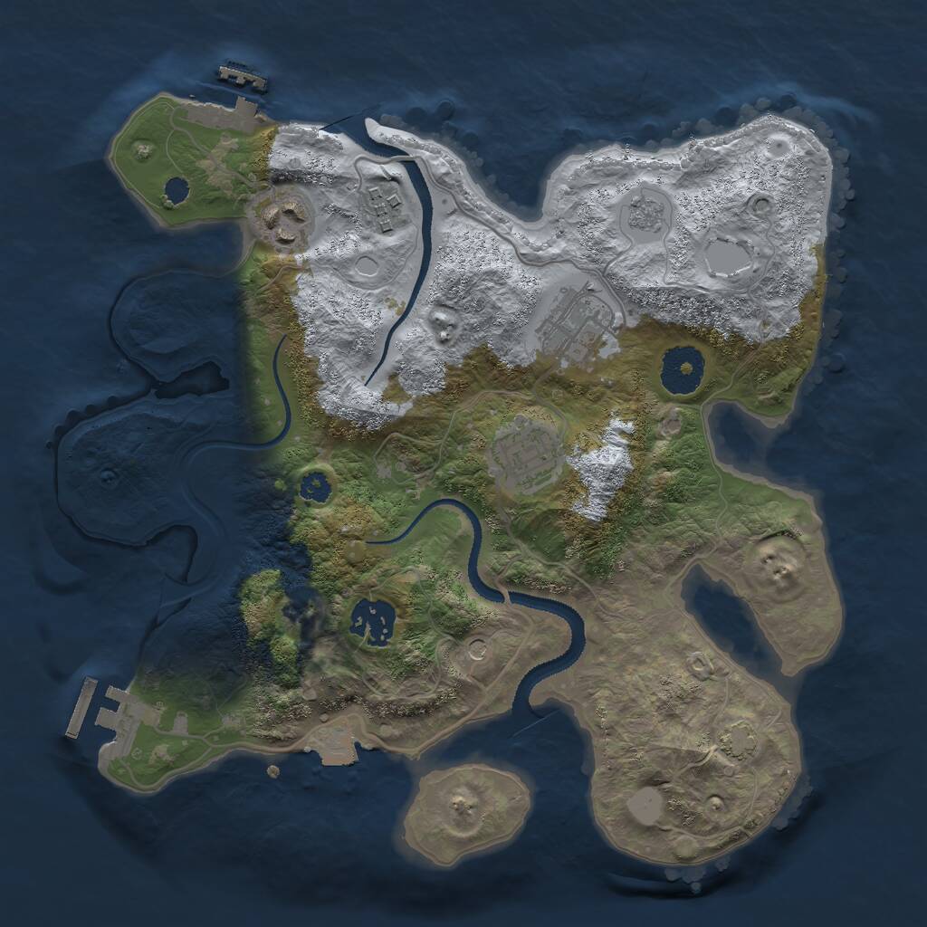Rust Map: Procedural Map, Size: 3000, Seed: 987389751, 11 Monuments