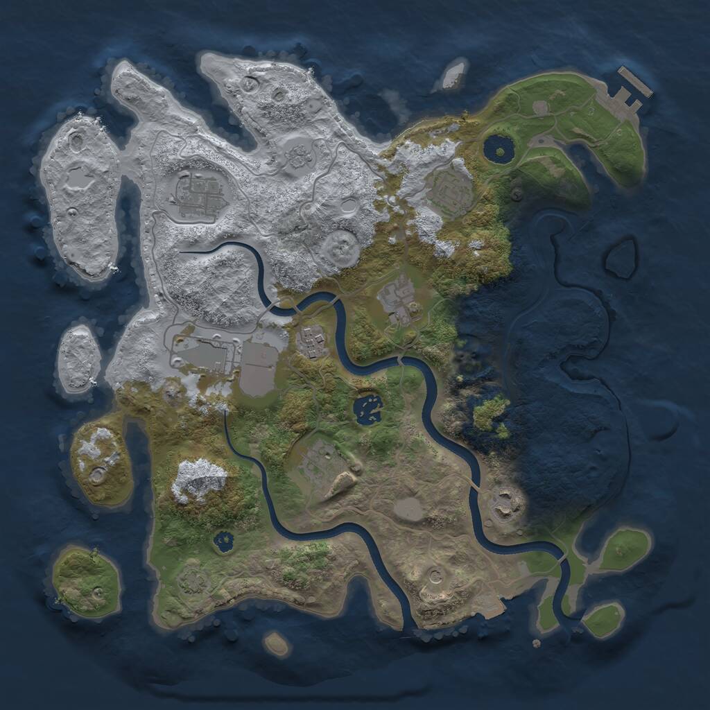 Rust Map: Procedural Map, Size: 3500, Seed: 919002082, 13 Monuments