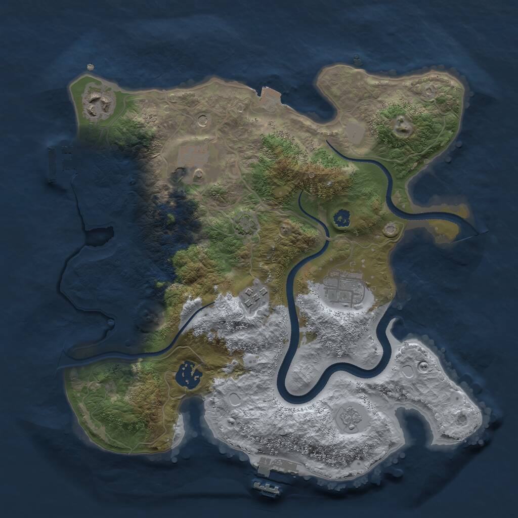 Rust Map: Procedural Map, Size: 3000, Seed: 99847232, 11 Monuments