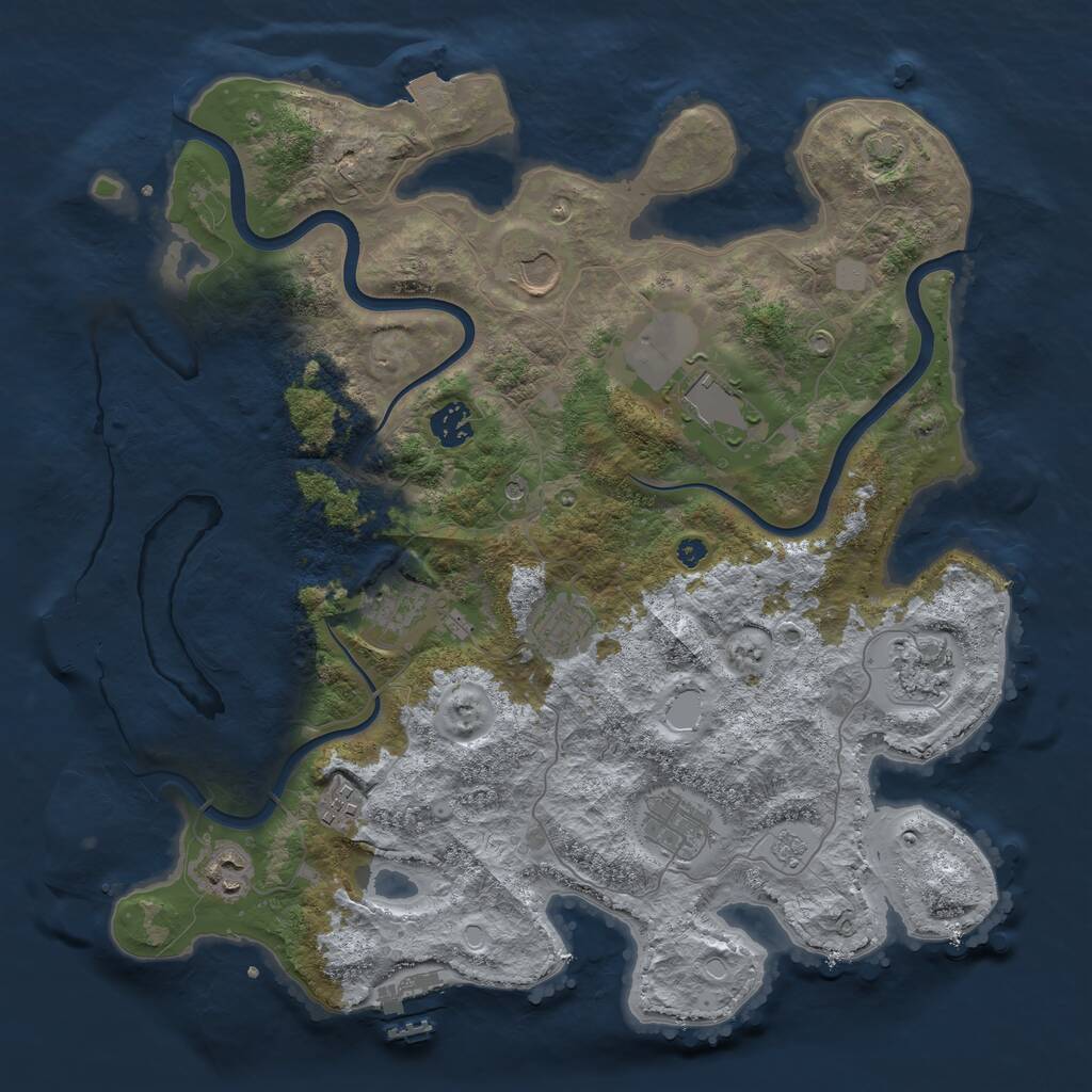 Rust Map: Procedural Map, Size: 3800, Seed: 173691136, 15 Monuments