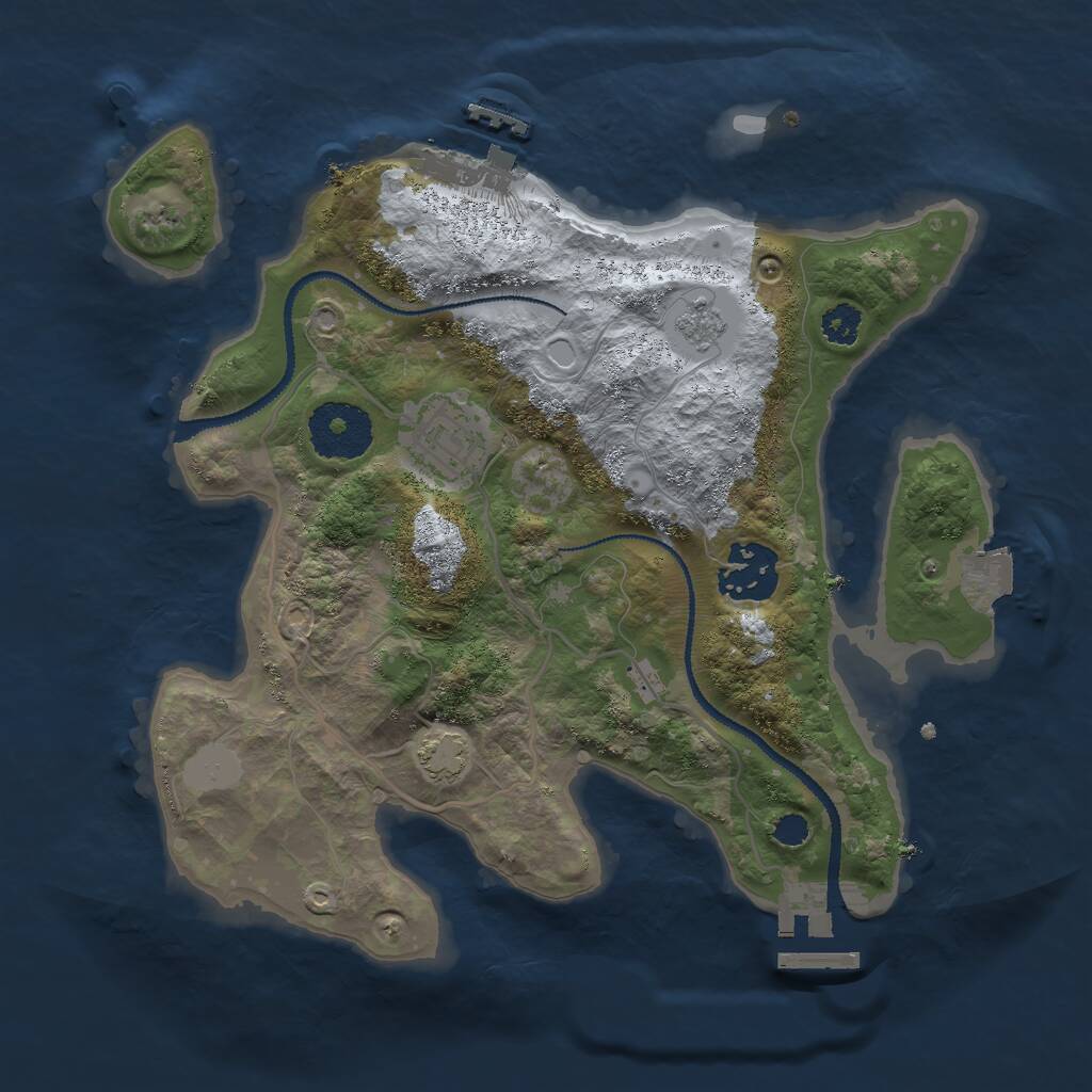 Rust Map: Procedural Map, Size: 2700, Seed: 1141400508, 7 Monuments