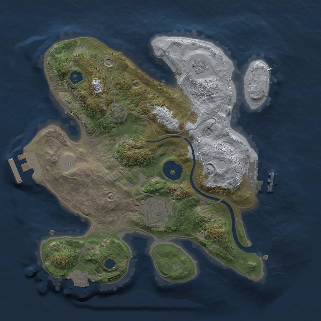 Rust Map: Procedural Map, Size: 2500, Seed: 303569783, 7 Monuments