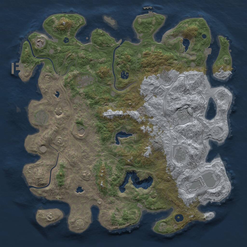 Rust Map: Procedural Map, Size: 4500, Seed: 75966567, 16 Monuments