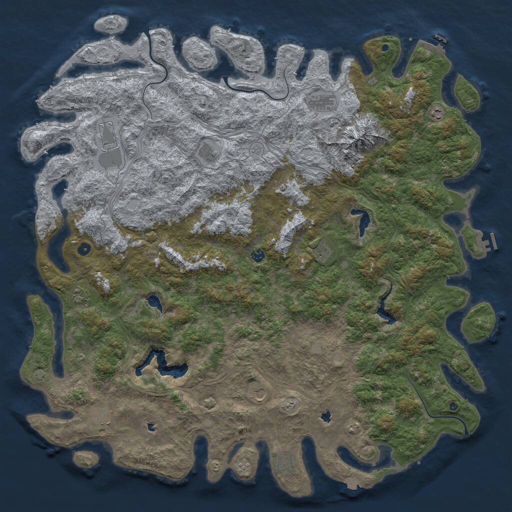 Rust Map: Procedural Map, Size: 6000, Seed: 20012024, 17 Monuments